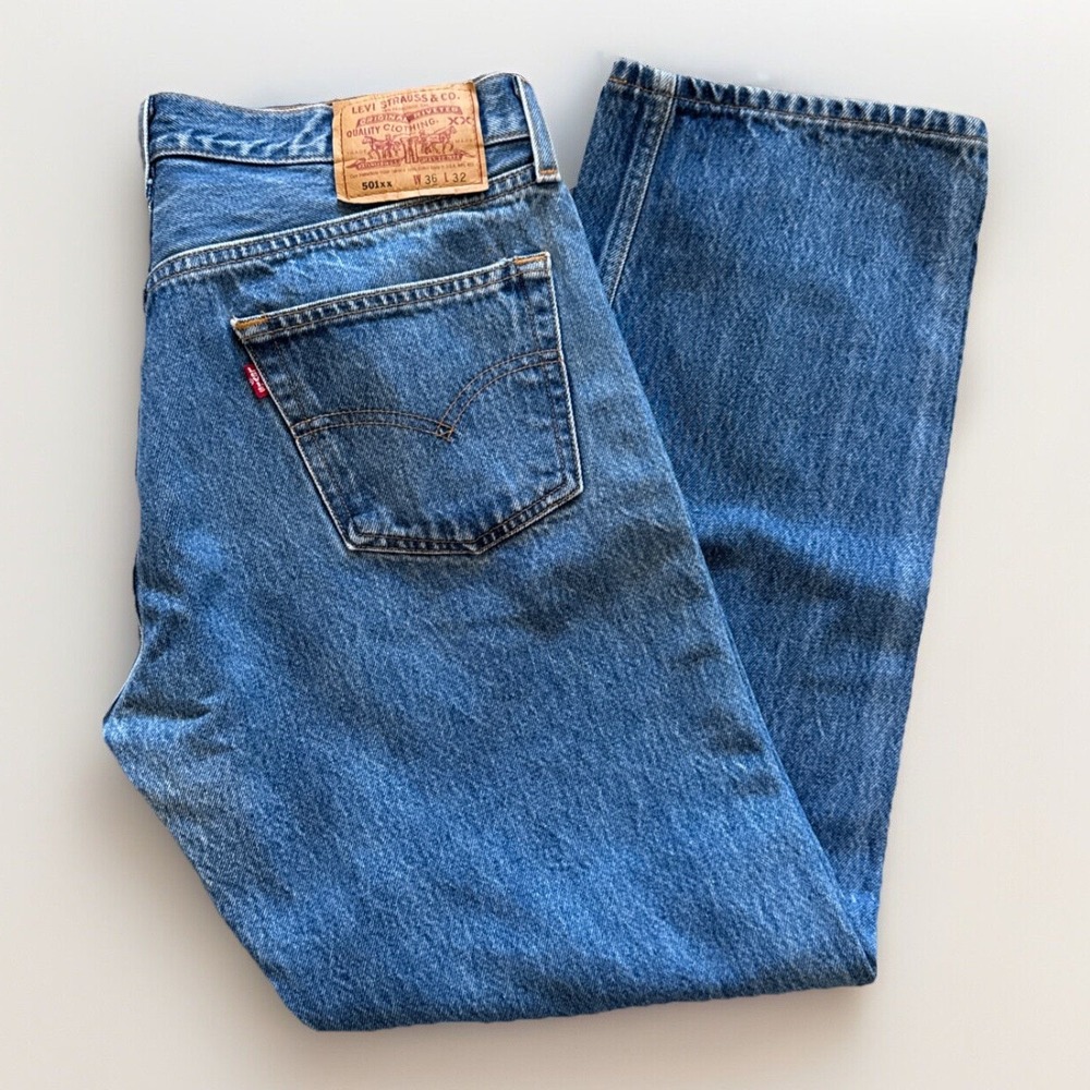 Levis 501xx Jeans Men's 34 x 28 Button‎ Fly Denim 90s Vintage 501 Straight Leg